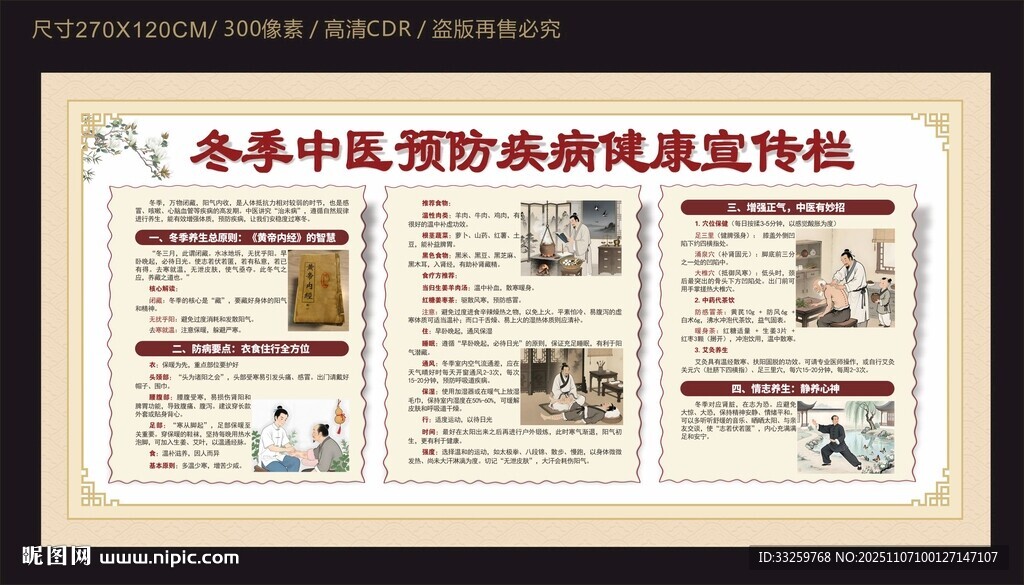 冬季中医预防疾病健康宣传栏