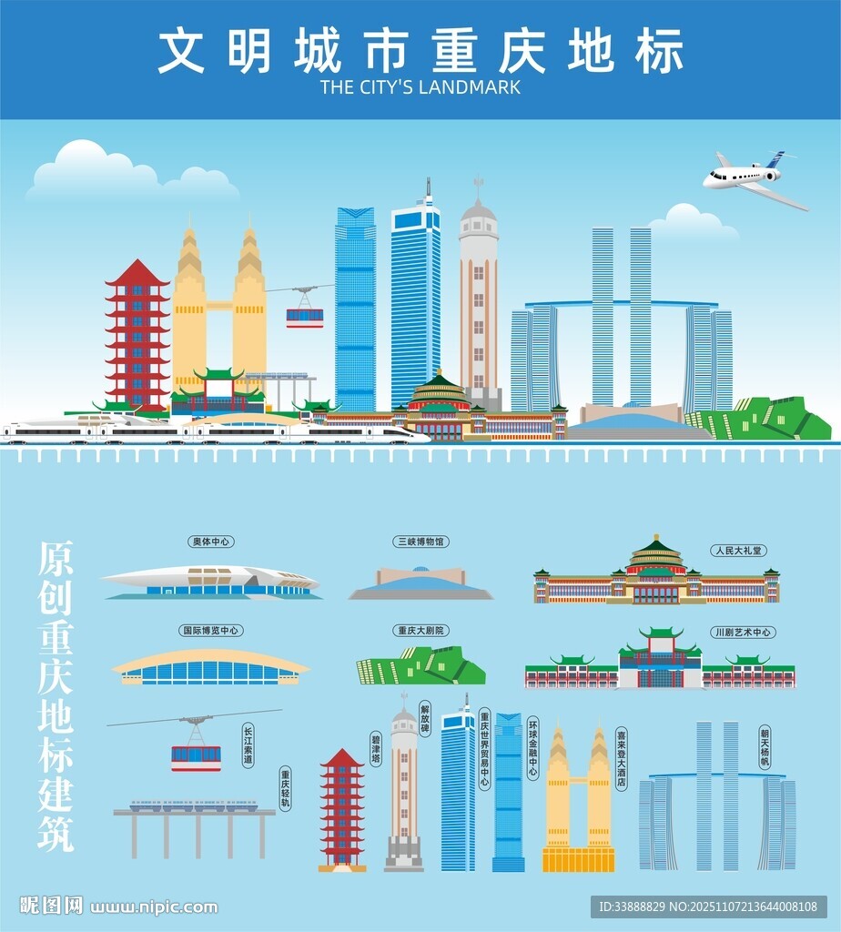 重庆地标建筑剪影