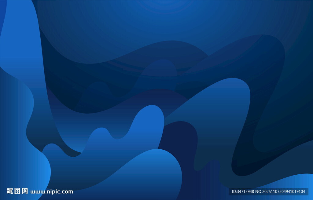 蓝色抽象渐变流体背景图