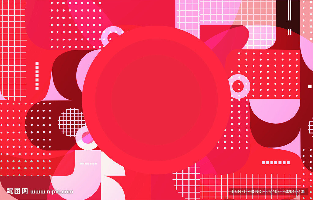 红色几何图案抽象背景图