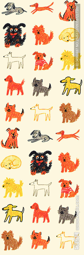 多彩猫咪图案背景纹理