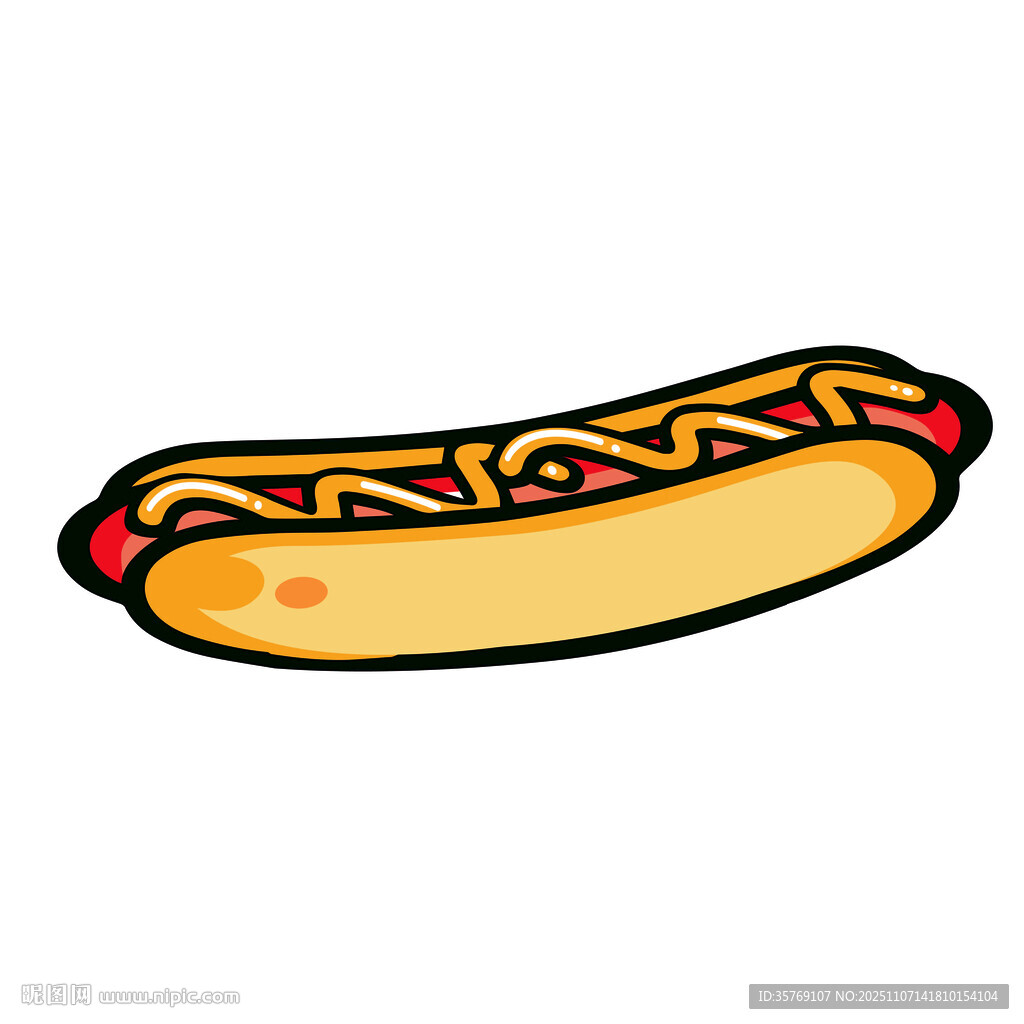 卡通热狗插画