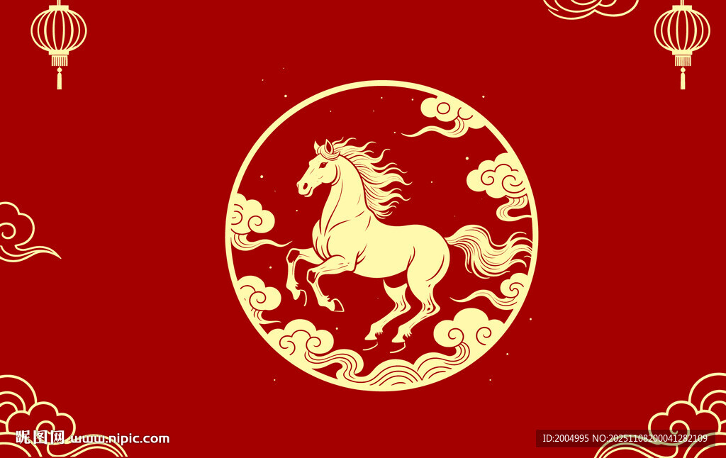 2026年马剪纸窗花中式图案