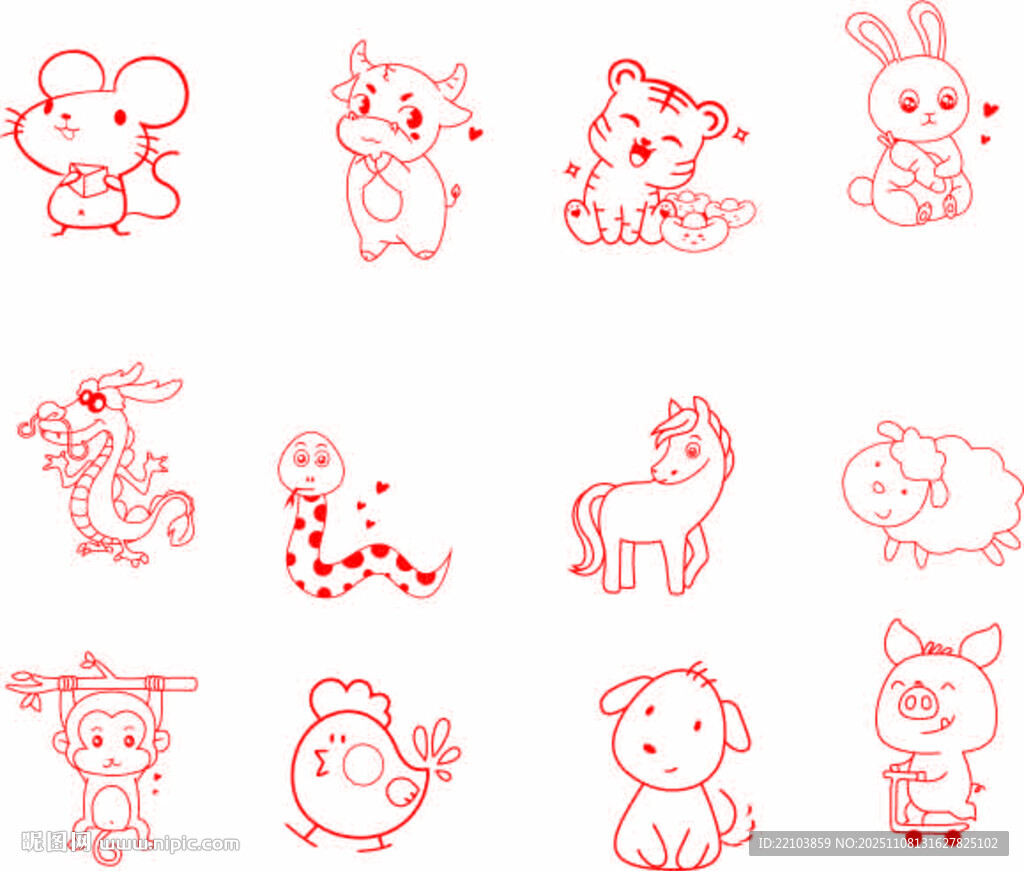 十二生肖简笔画