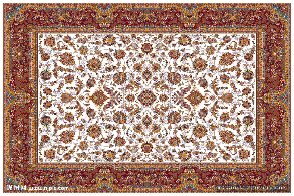 复古花纹地毯图案设计