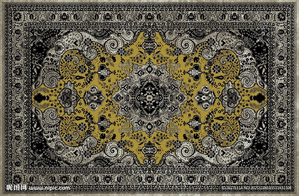 精美复古花纹地毯图案