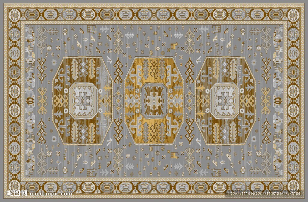 复古花纹地毯图案设计