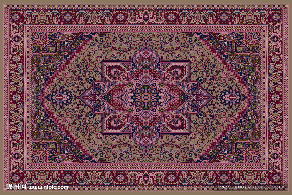 传统精美几何图案地毯