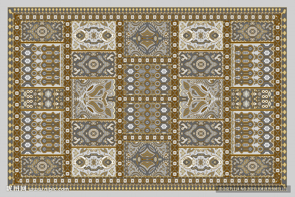 复古几何图案精美地毯