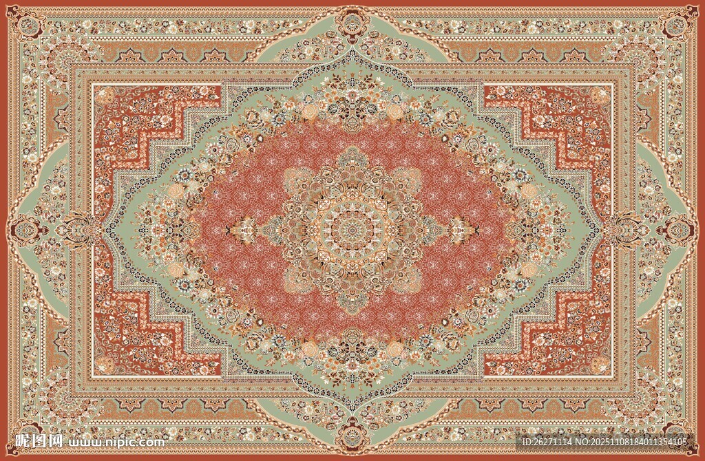 复古精美花纹地毯图案