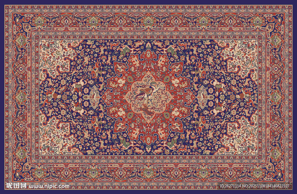 精美传统波斯风格地毯图案