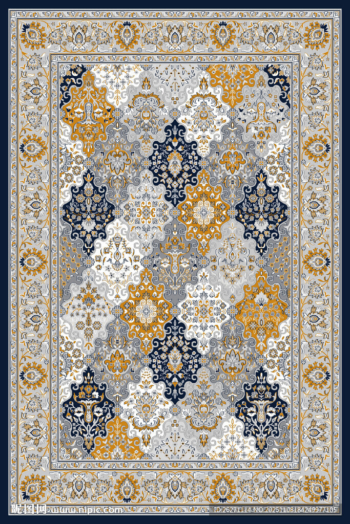 几何图案复古风地毯