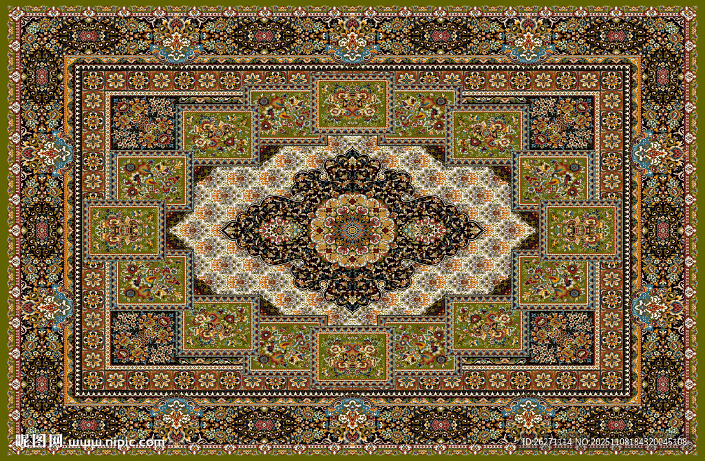 复古精美花纹地毯图案
