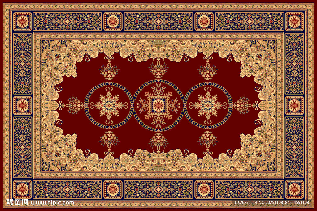 复古花纹精美地毯图案