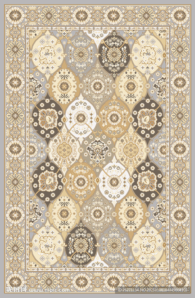 复古几何图案地毯花纹