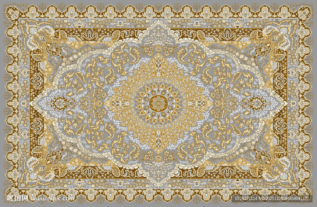 精美复古风几何图案地毯