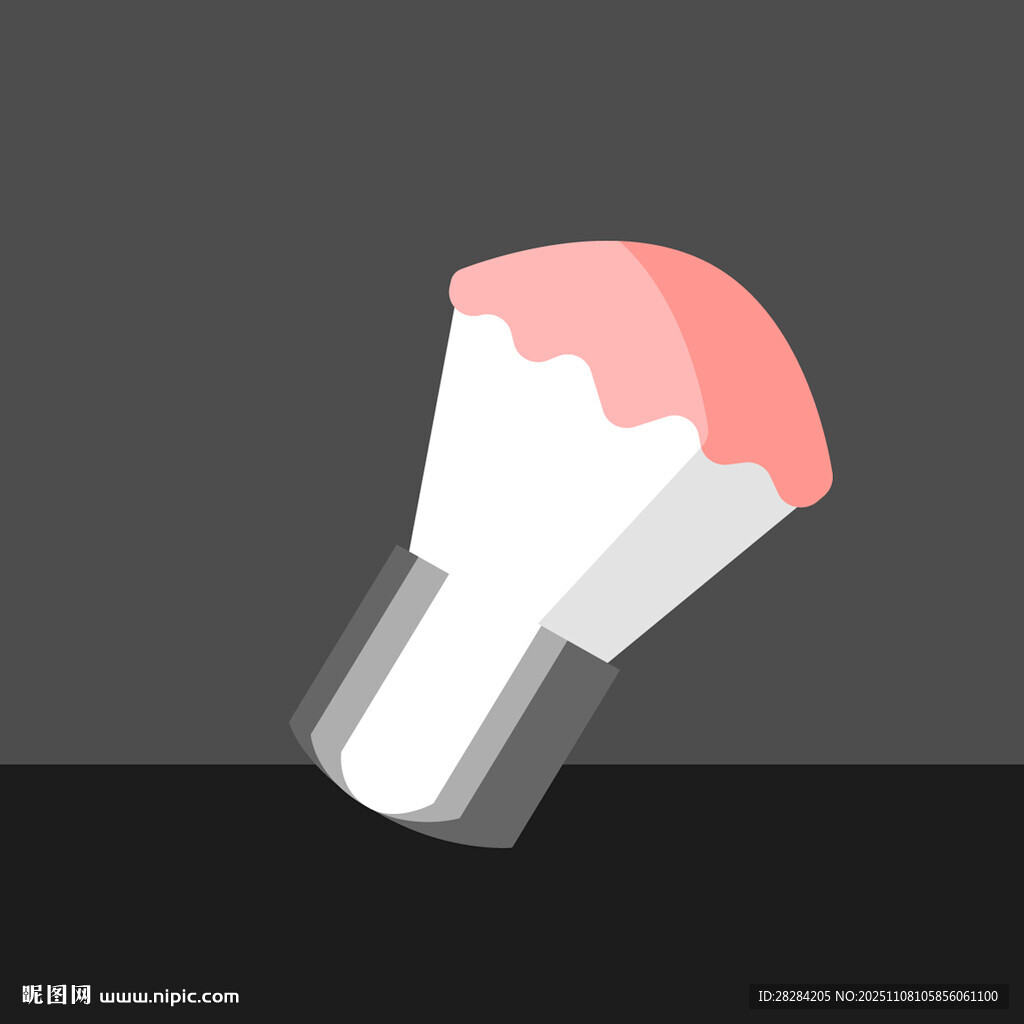 粉色化妆刷插画