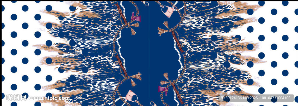 双边定位  豹纹  链条花