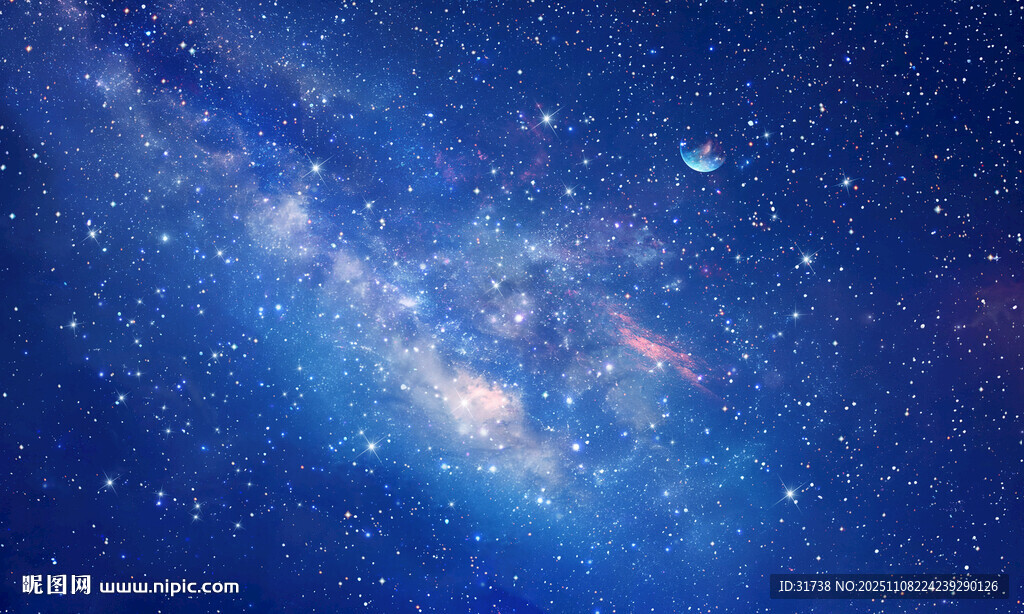 蓝色宇宙星空背景图灯箱