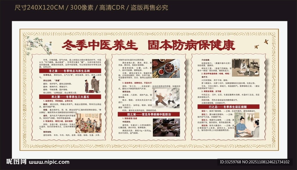 冬季中医养生健康宣传栏