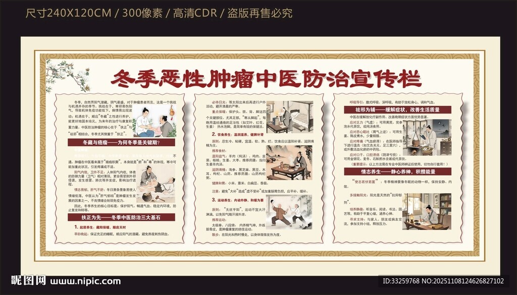 冬季恶性肿瘤中医防治宣传栏