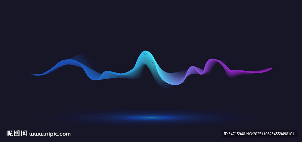 炫彩流动波浪线条矢量图案