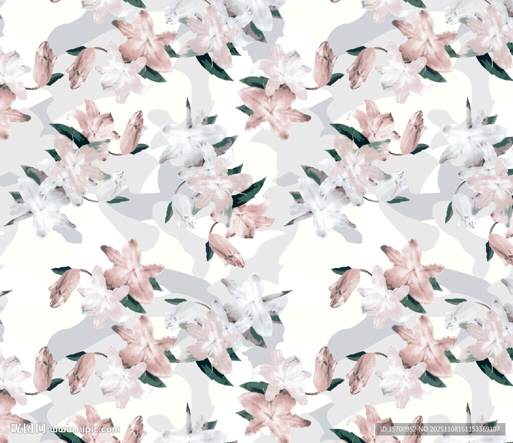 花卉飞鸟图案背景纹理