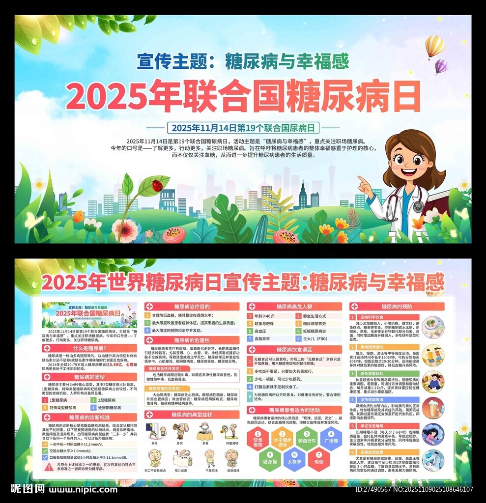 2025年联合国糖尿病日展板