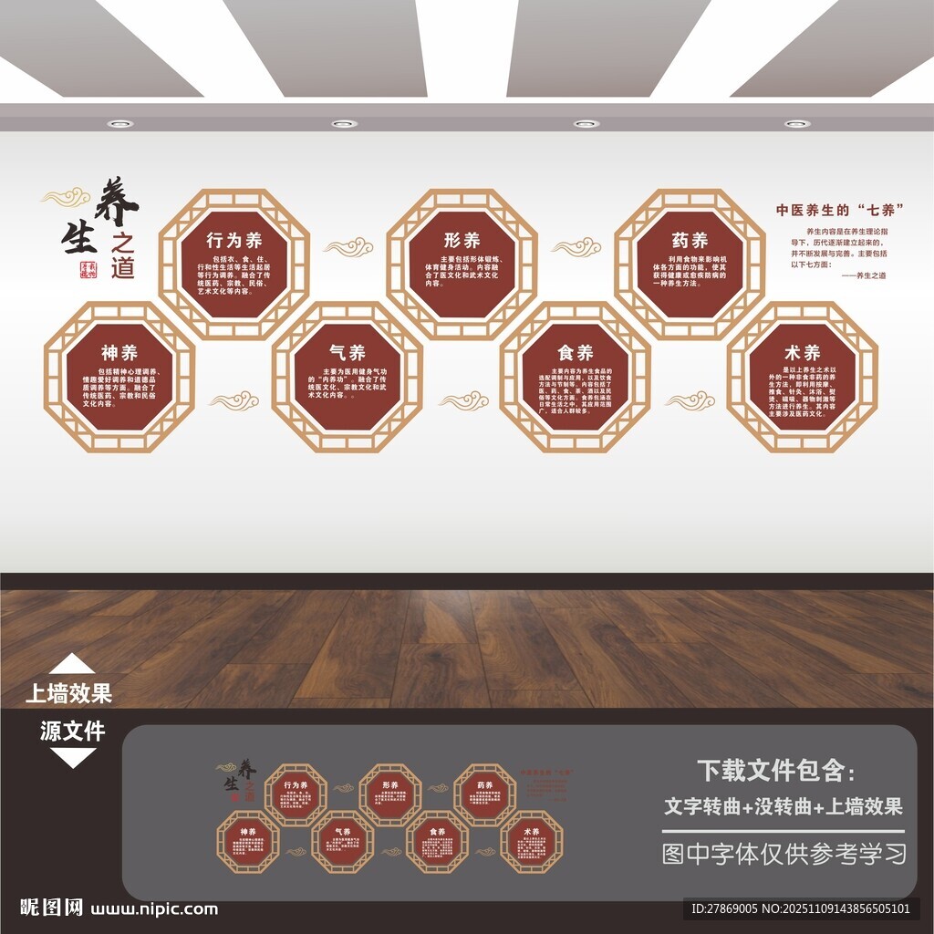 中医保健康养生文化墙展板