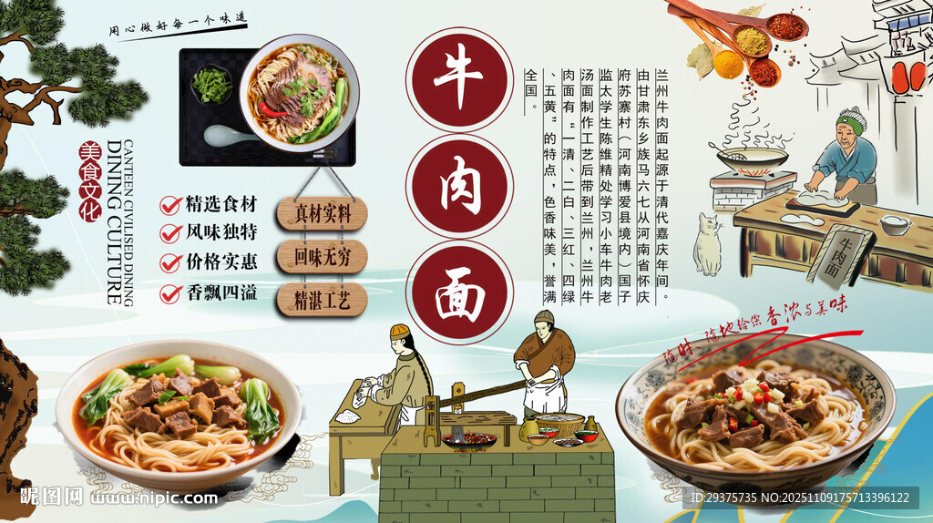 牛肉面背景墙