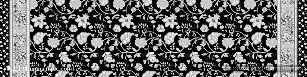 黑白抽象花纹图案