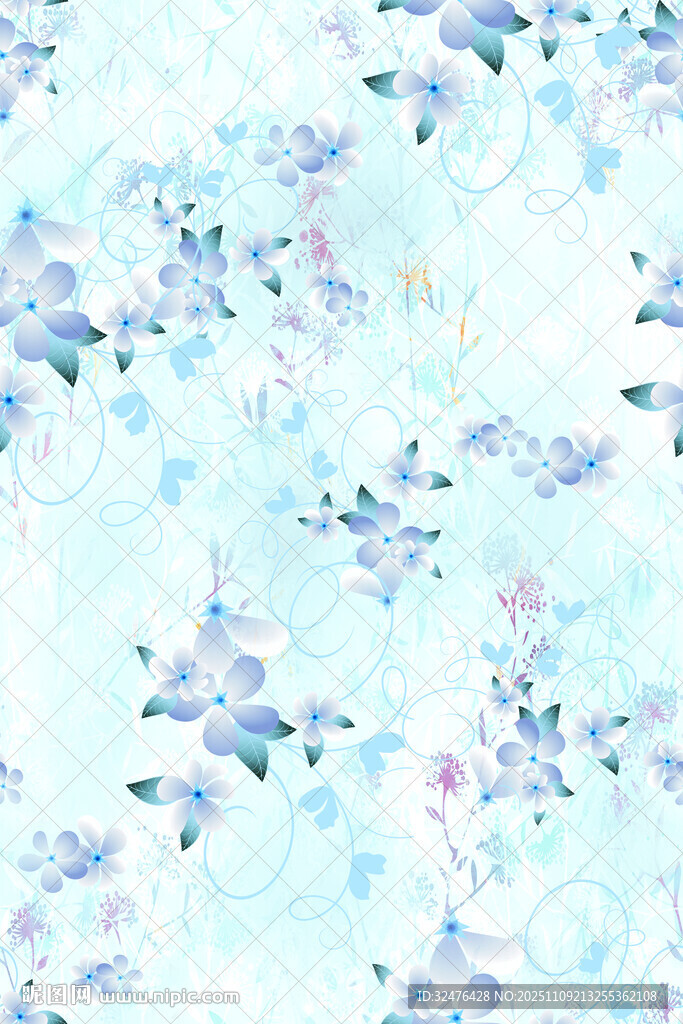 淡蓝色花卉图案背景