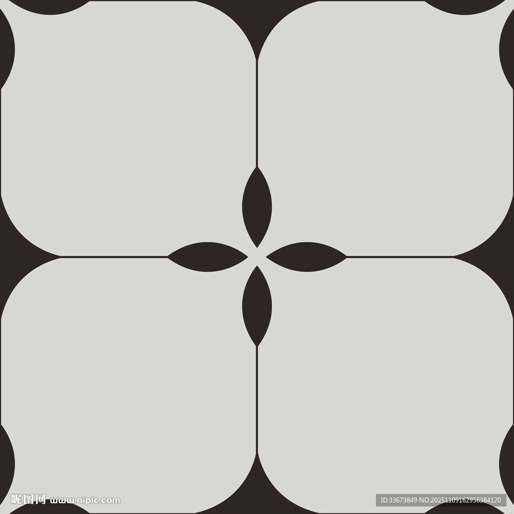 黑白几何花纹瓷砖图案