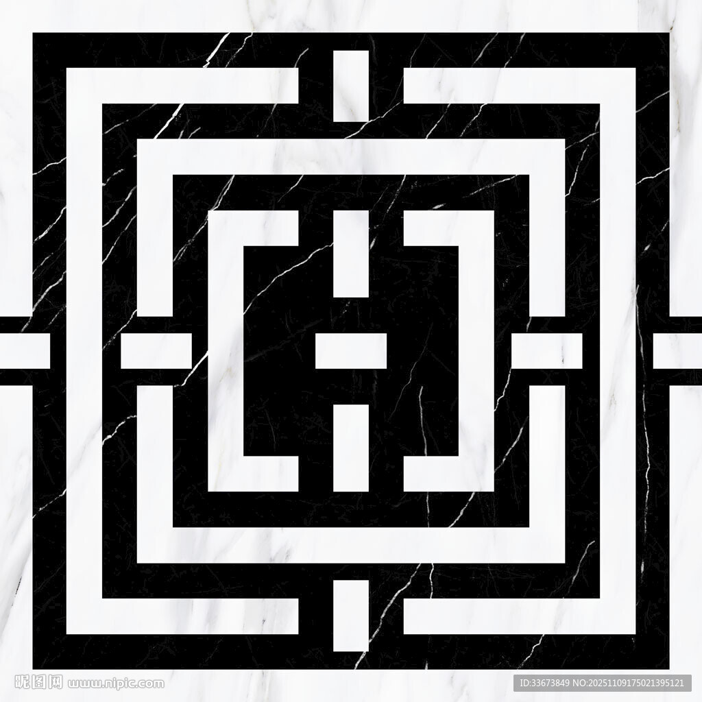 几何黑白方形装饰图案