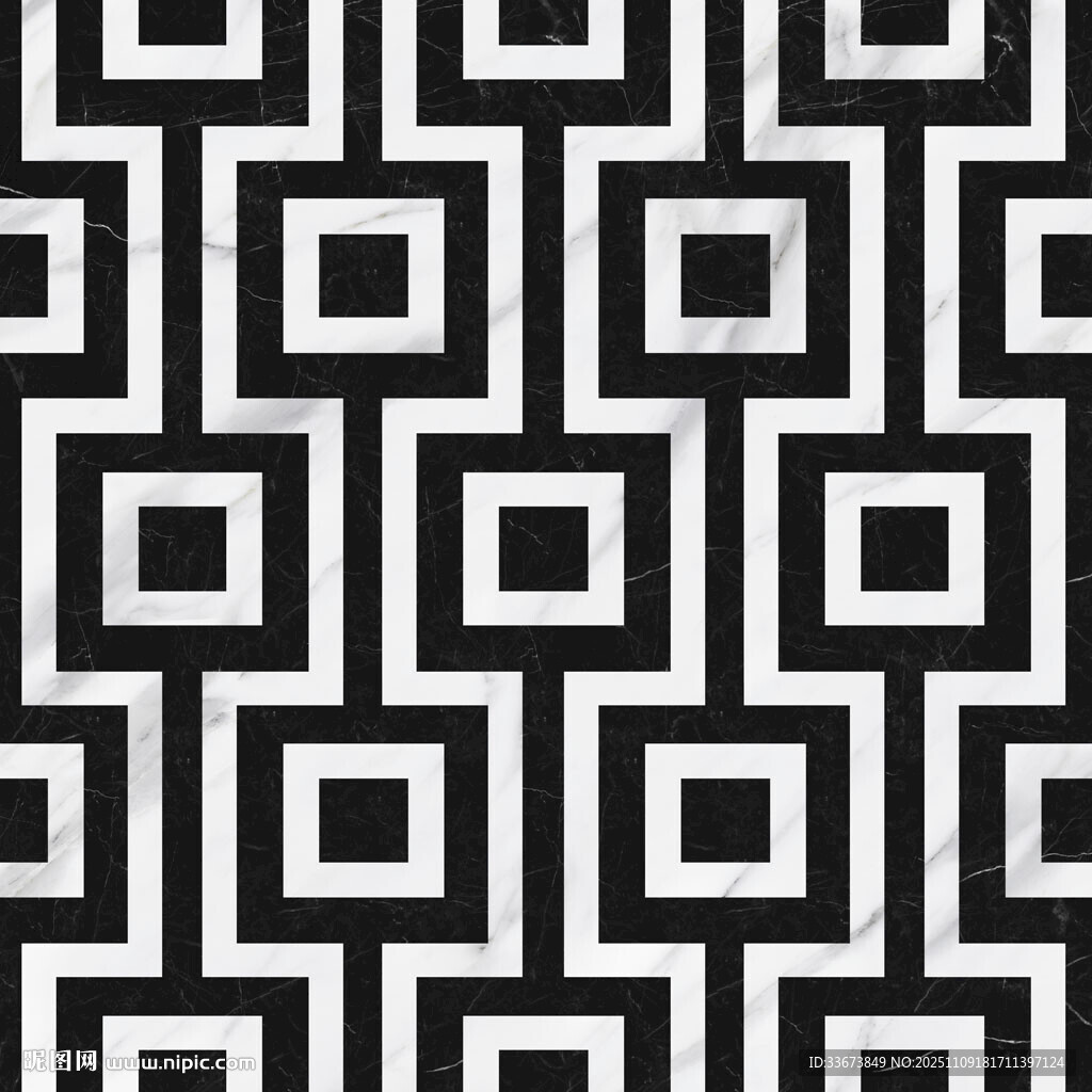 黑白几何方形重复图案