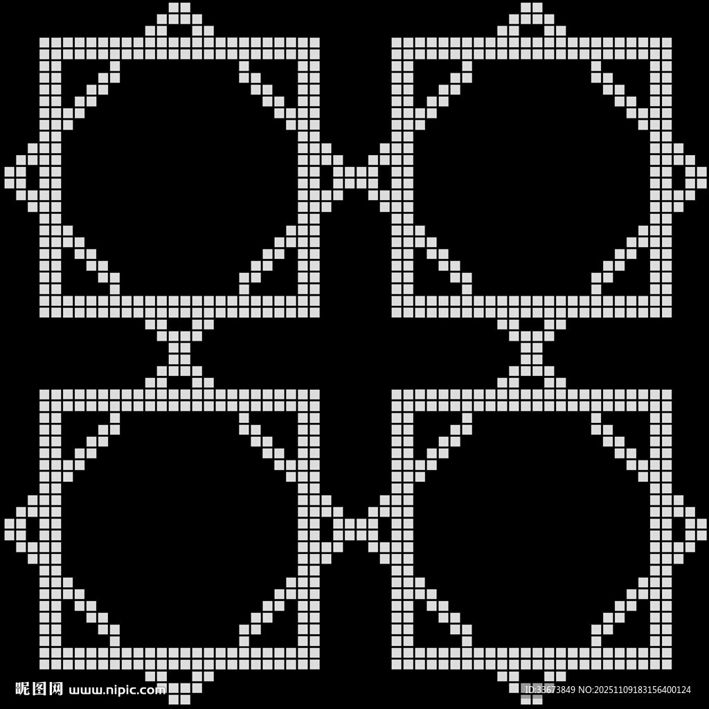 黑白几何方形图案设计