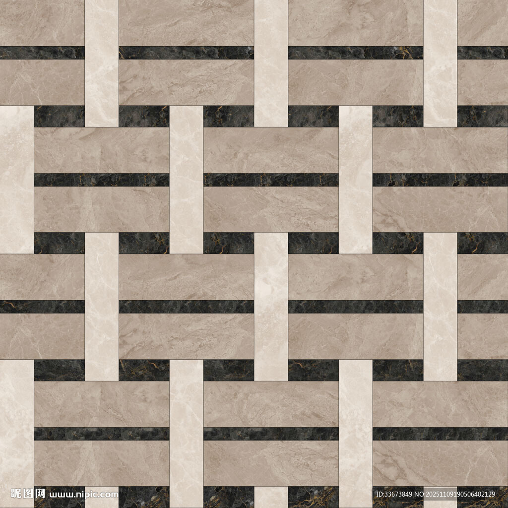 几何条纹拼接瓷砖图案