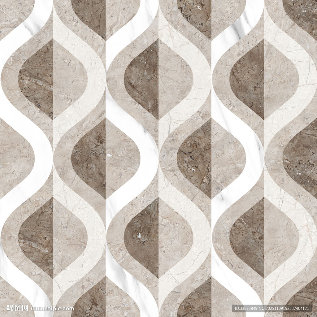 几何波浪纹瓷砖花砖