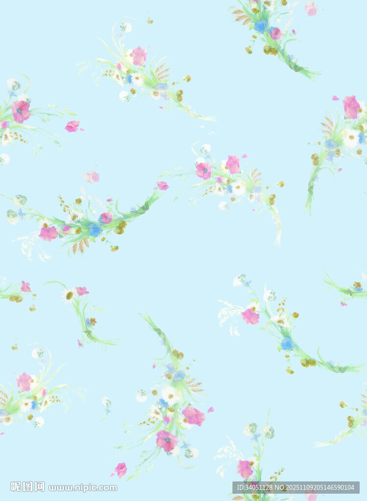 浅蓝色花卉图案背景