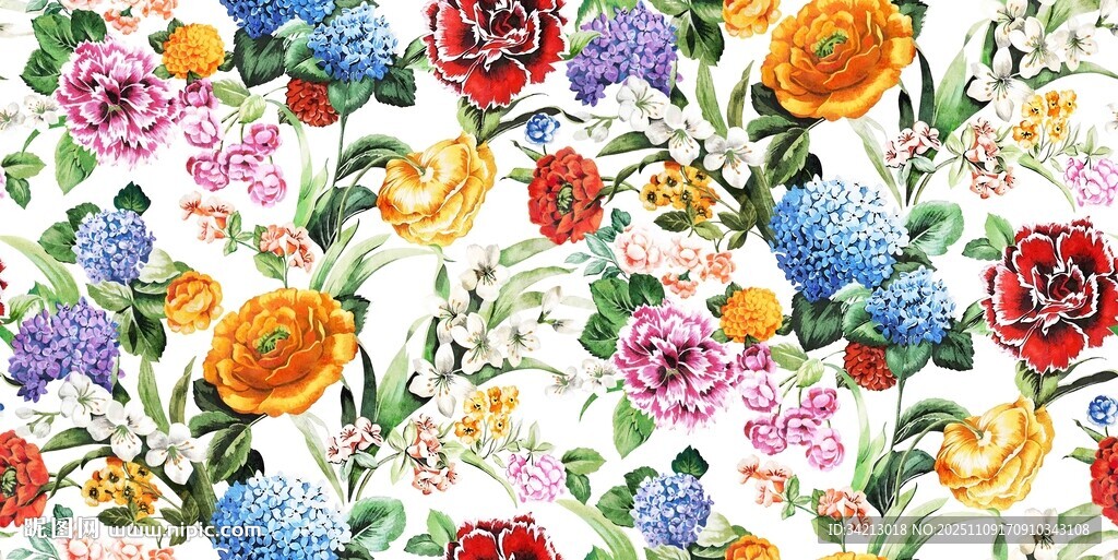 大牌多彩花卉图案