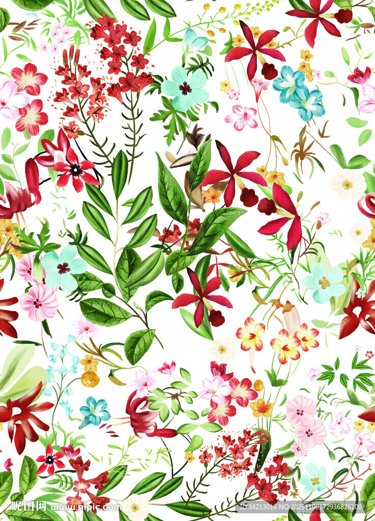 大牌缤纷花卉图案