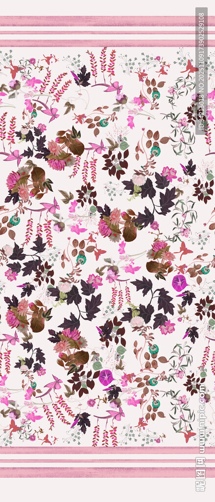 大牌定位花卉图案