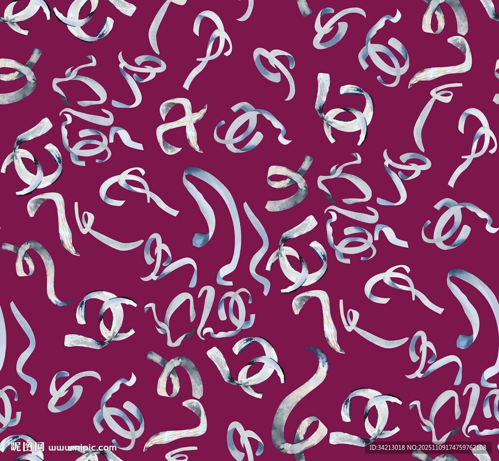 大牌银色花纹图案