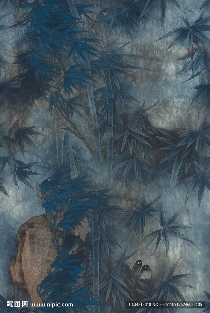 大牌中式古风森林动物图案