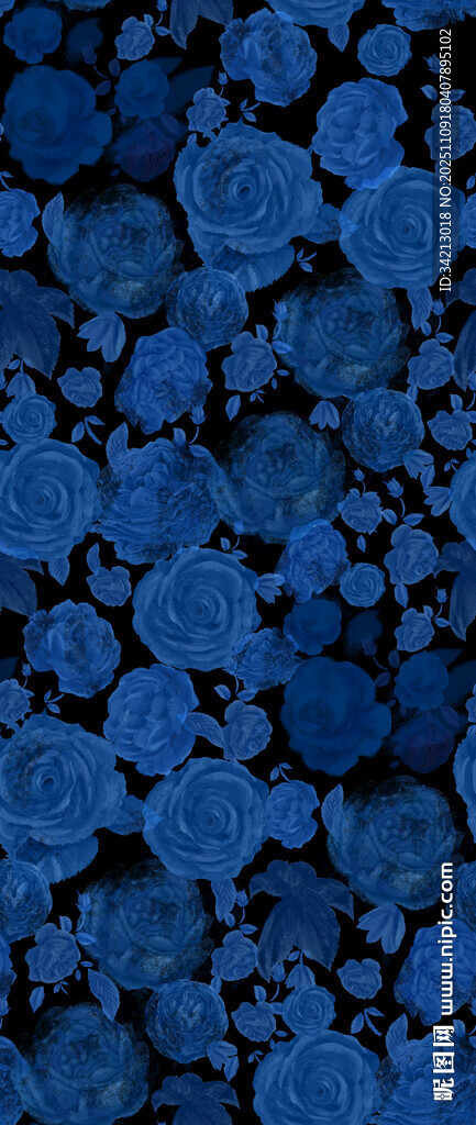 大牌蓝色抽象花纹图案