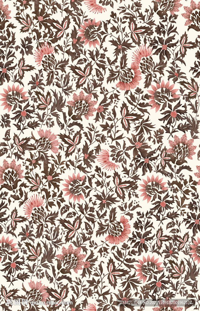 大牌复古花卉图案