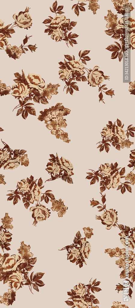 大牌复古花卉图案