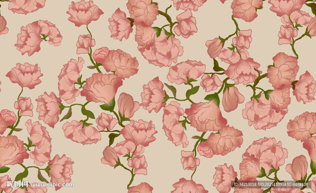 大牌粉色花卉图案背景