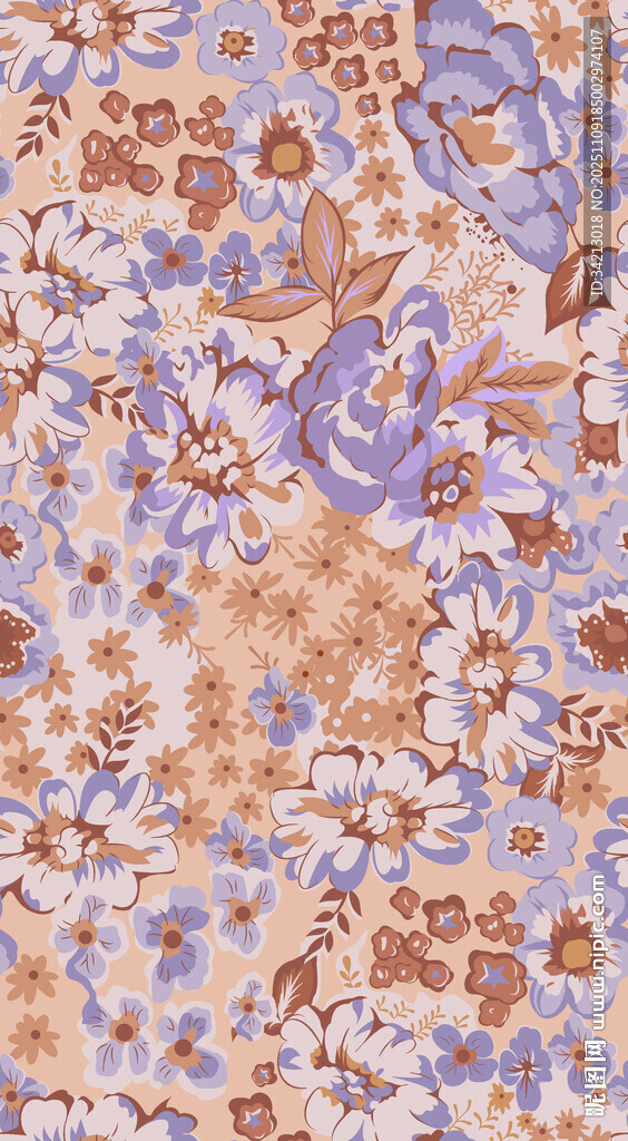 大牌复古花卉图案