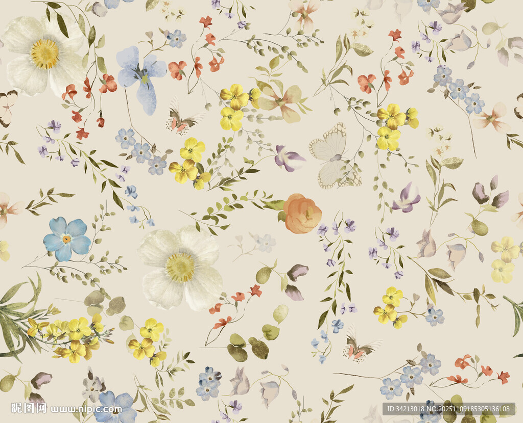 大牌清新花卉图案